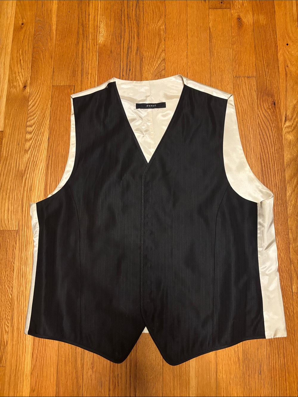 Damat Deluxe Black Satin-Back Vest Wool Blend